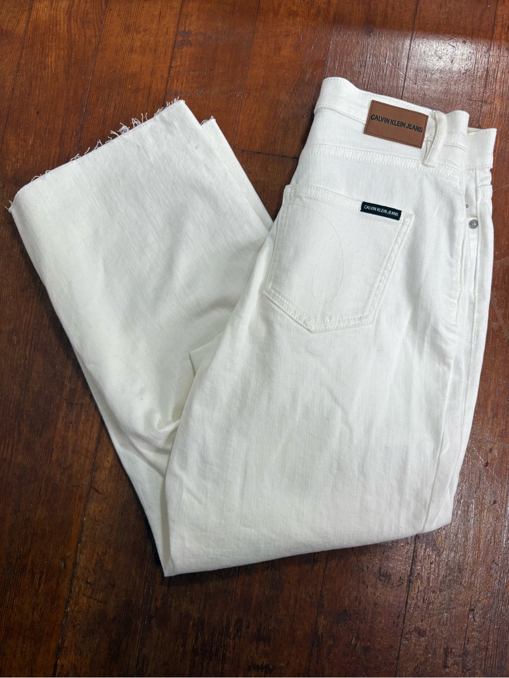 Calvin Klein White Womens Jeans - Classic Straight Fit